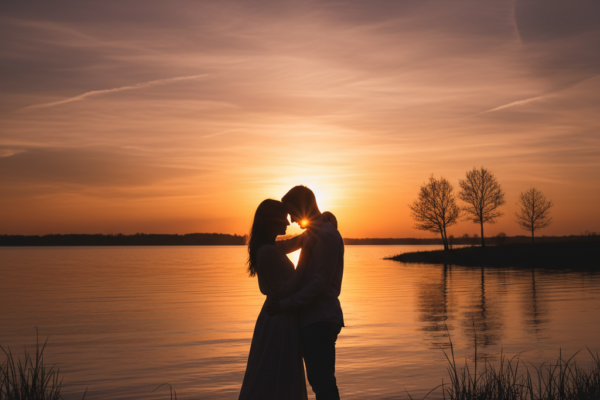 A highly romantic featured image showing a silhoue