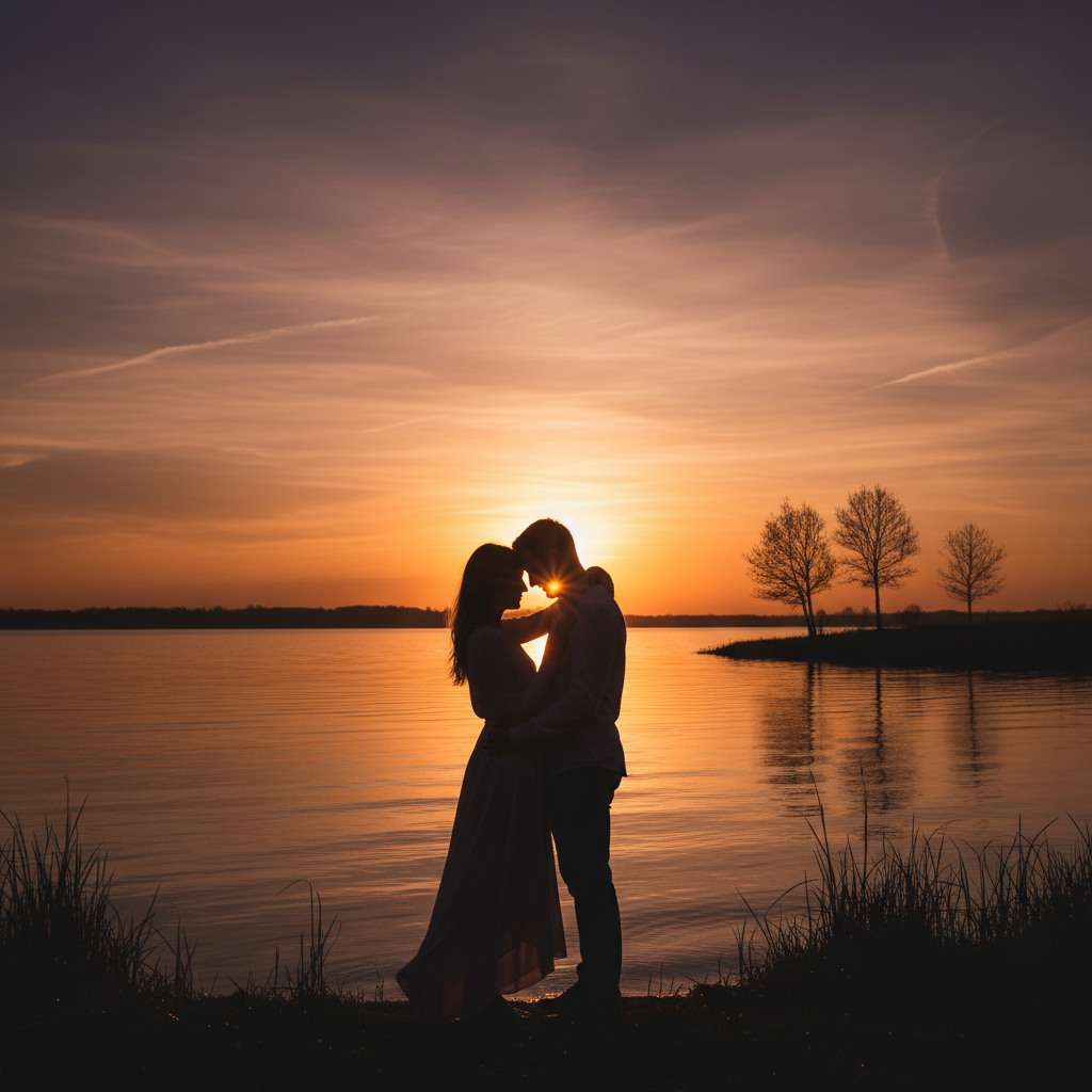 A highly romantic featured image showing a silhoue