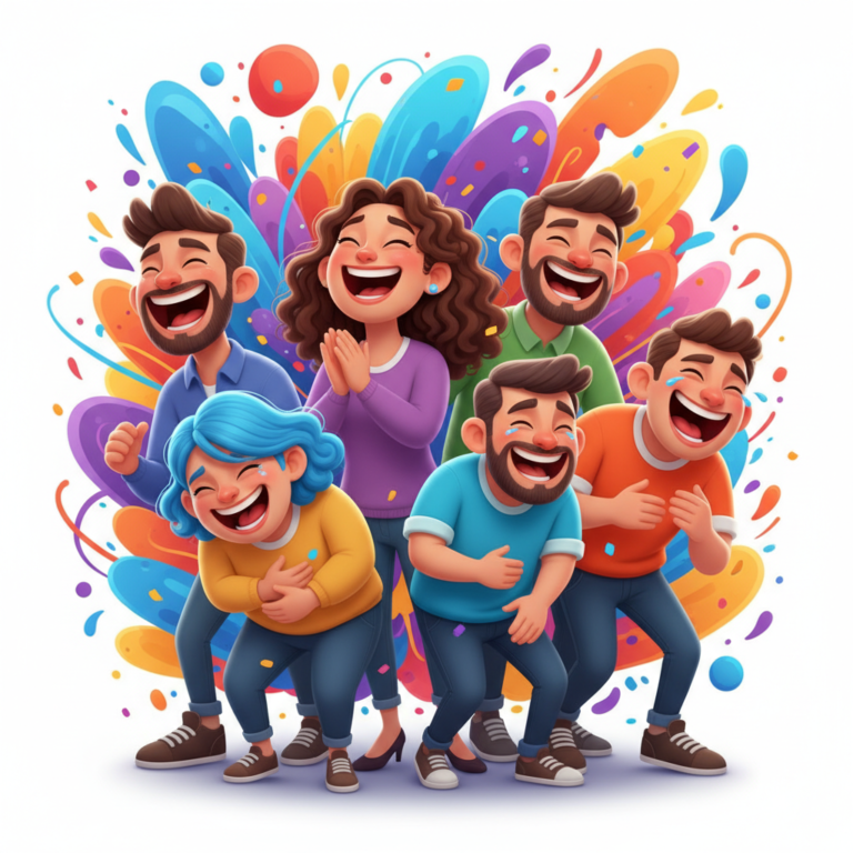 A vibrant 3D digital illustration of a group of di