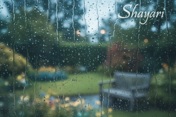 A wide-angle cinematic shot of a rainy window pane