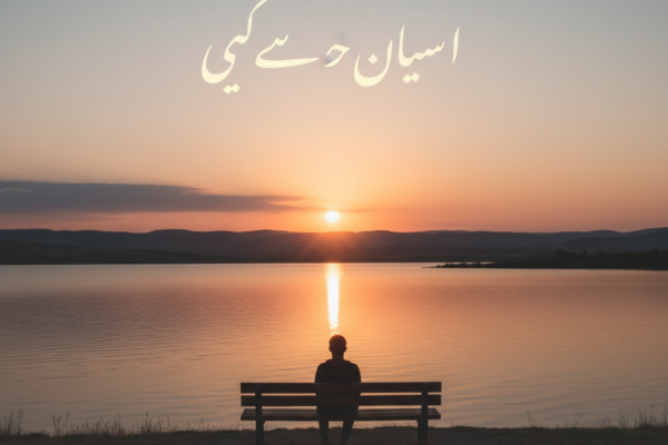 A serene and aesthetic landscape at sunset with a