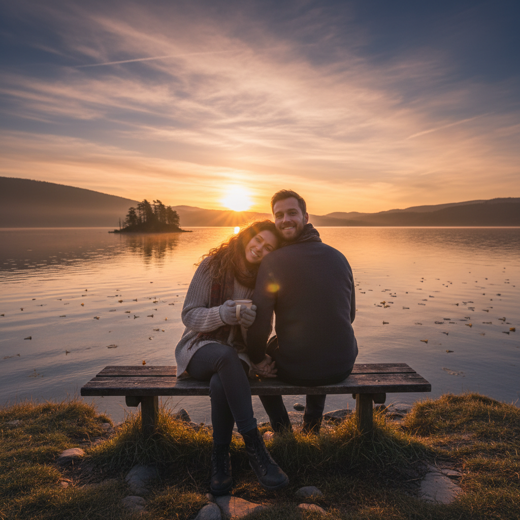 A cinematic shot of two best friends sitting on a
